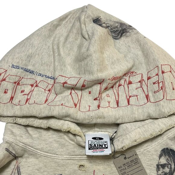 Saint Mxxxxxx x Born x Raised Hoodie Sweatshirt Multi | Saint Michael - Picture 4 of 5